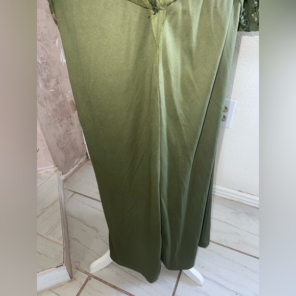 SHEIN Plus Sequin Women Elegant V Neck Split Sleeve Mermaid Formal Evening Dress - Picture 12 of 12